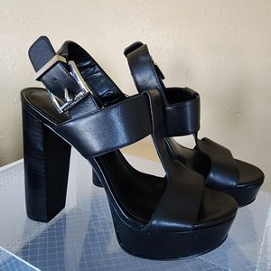 Michael Kors black platform sandals, size 6